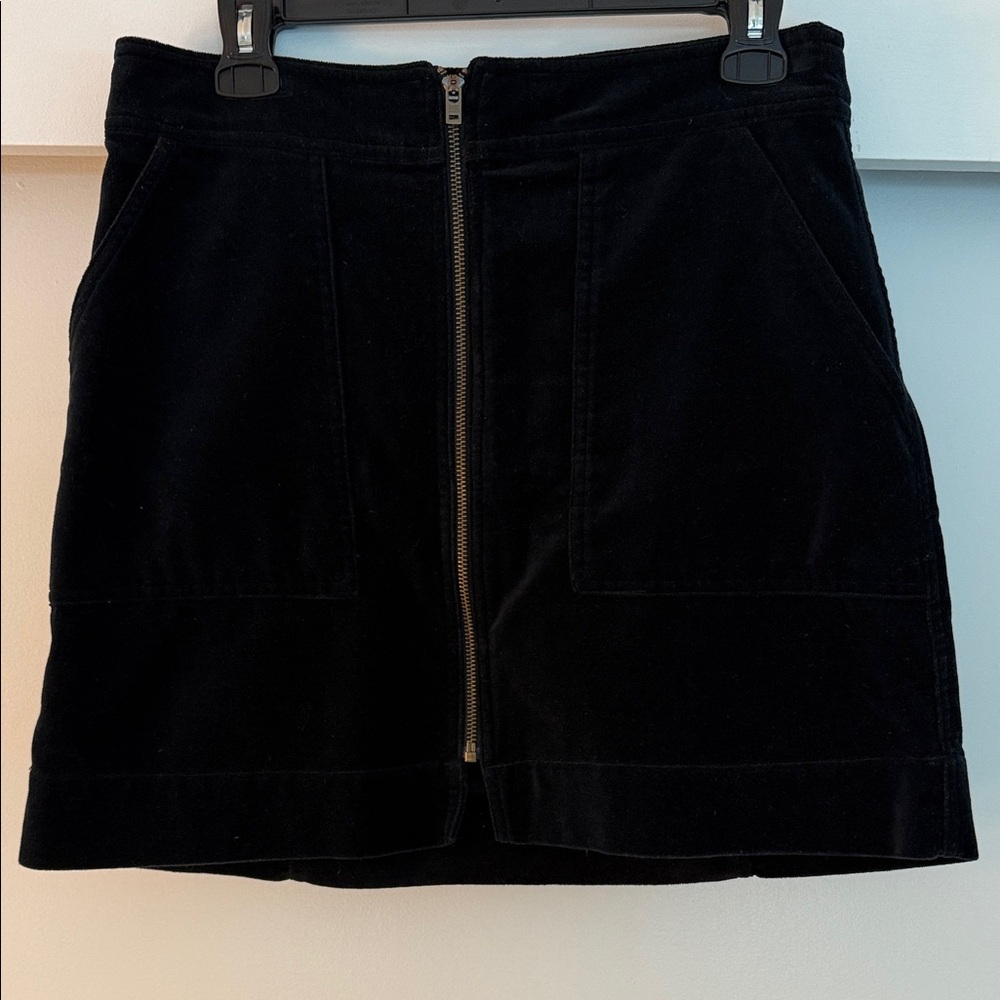 NWOT Marine Layer Velvet Black Zippered Skirt